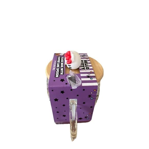 NIB Hello Kitty Glass Mug with Topper and Spoon - Picture 4 of 5